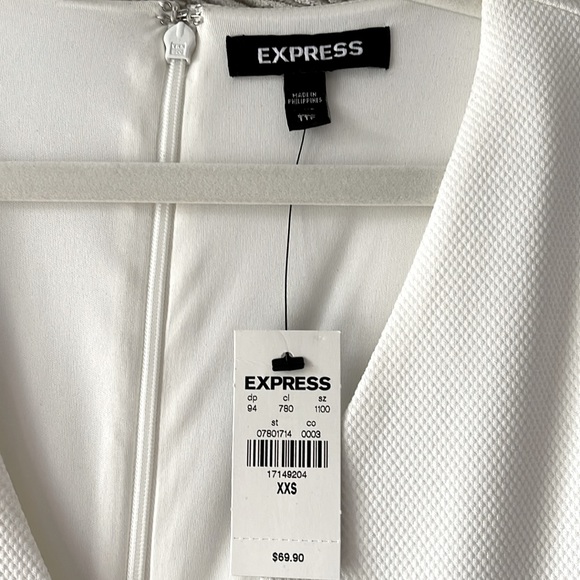 Express White Tulip Sleeve Sheath Dress XXS - Picture 3 of 7
